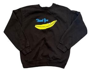 Lonely Ghost "Thank You" Graphic Crewneck Sweatshirt Size Medium